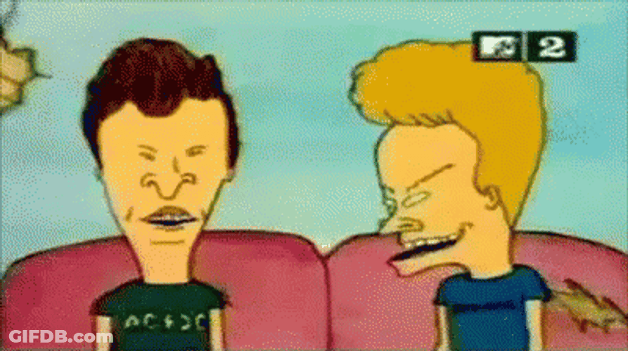 Beavis And Butthead Shoulder Shake Laugh GIF
