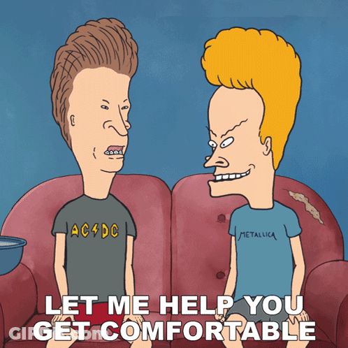 Beavis And Butthead Sitting On Couch GIF