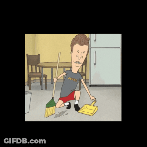 Beavis And Butthead Sweeping Floor GIF