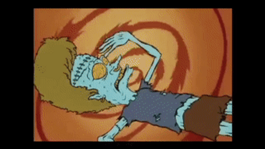 Beavis And Butthead Swirling Fire Fell GIF