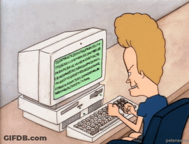 Beavis And Butthead Typing Rage GIF