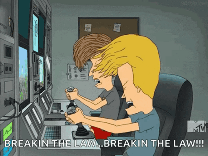 Beavis Breakin The Law GIF