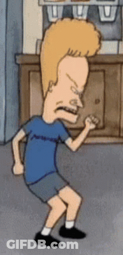 Beavis From Beavis And Butthead Is Dancing In Front Of A Vending Machine GIF
