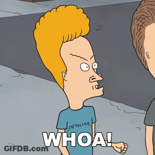 Beavis From Beavis And Butthead Wearing A Metallica Shirt Says Whoa GIF