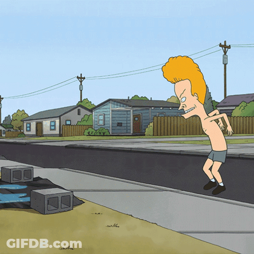 Beavis Funny Swimming Pool GIF