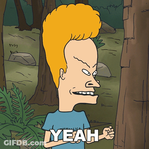 Beavis Holding Yeah Sign GIF