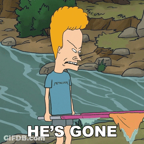 Beavis Saying He's Gone GIF
