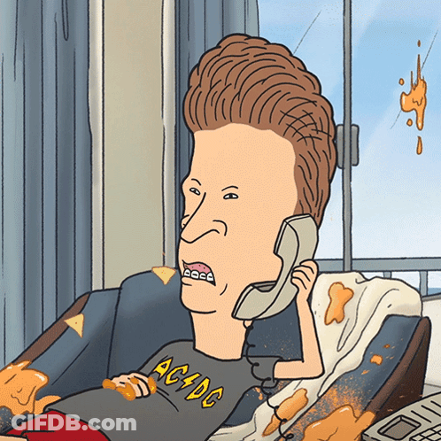 Beavis Talking On Cell Phone GIF