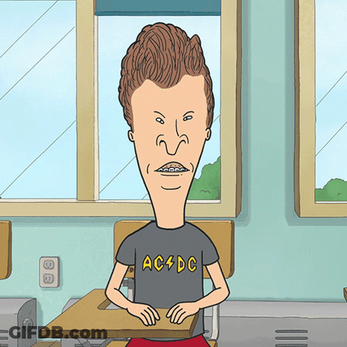 Beavis Wearing AC DC Shirt GIF