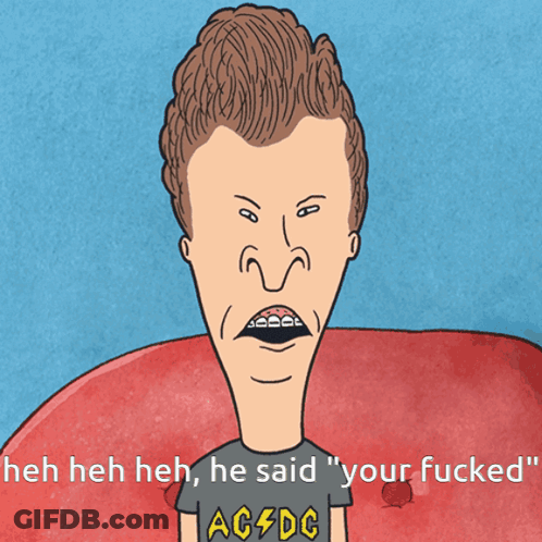 Beavis Wearing AG4DC Shirt GIF