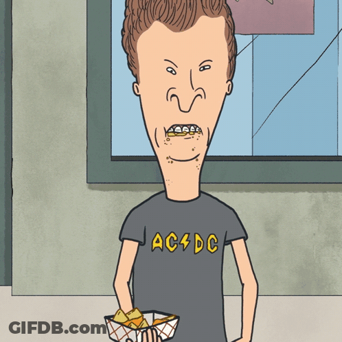 Beavis Wearing Black AC DC Shirt GIF
