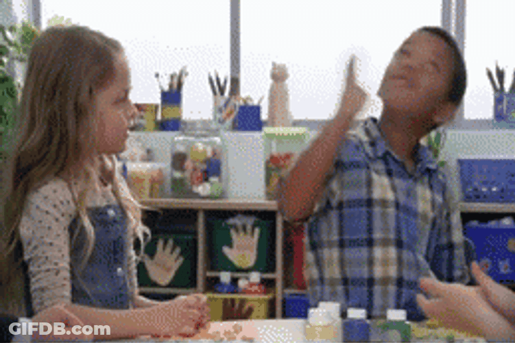 Beck Bennet Talking To Shaking Young Boy GIF