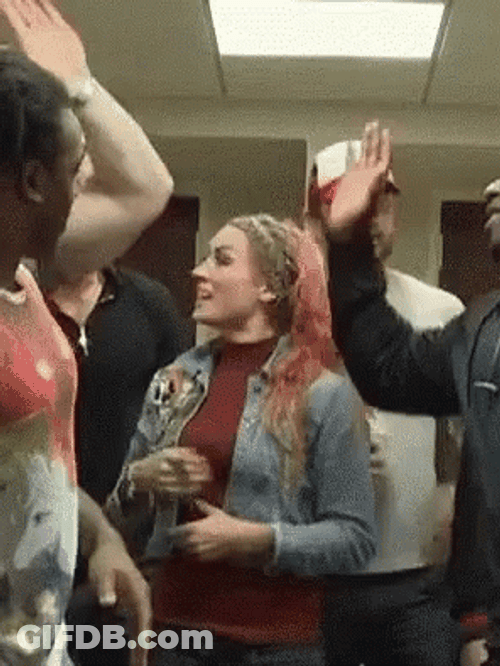 Becky Lynch Team High Five GIF