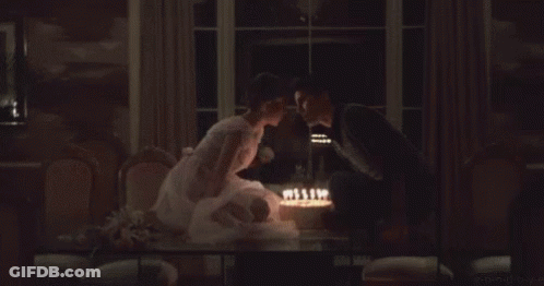 Bed With Pillow With Kiss And Candles GIF