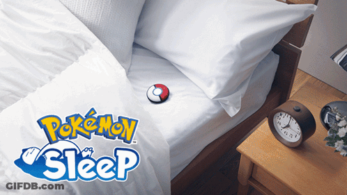 Bed With Pokemon Sleep Logo GIF
