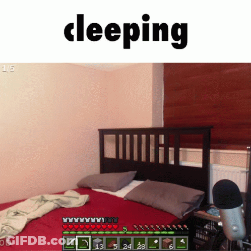 Bed With Sleeping Text GIF