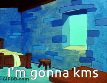Bedroom Cartoon Saying Im Gonna Kms GIF