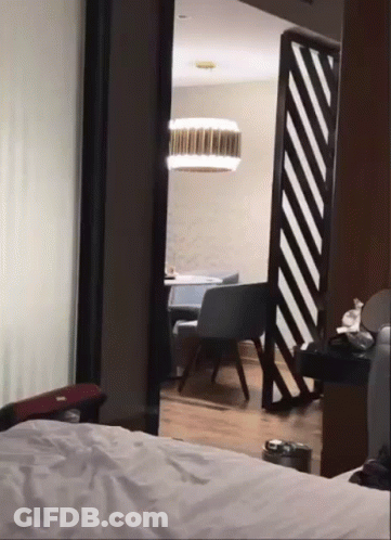 Bedroom With Bed Table And Chairs GIF