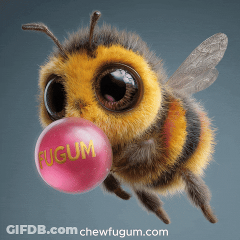 Bee Blowing Bubble ChewFugum GIF