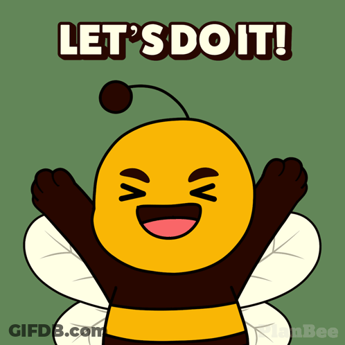 Bee Cartoon Saying Lets Do It GIF