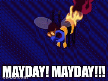 Bee Cartoon Saying Mayday GIF