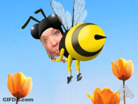 Bee Cartoon With Woman's Face GIF