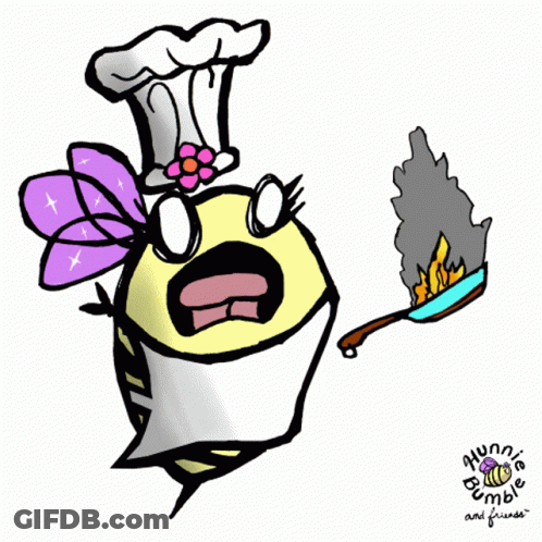 Bee Chef With Frying Pan Hunnie Bumble And Friends GIF