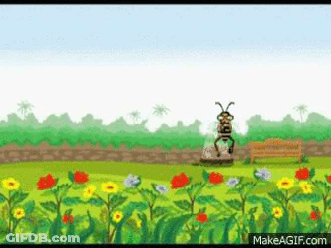 Bee Flying In A Garden GIF