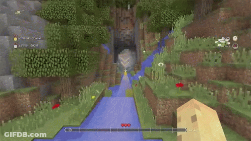 Bee Flying Over Waterfall GIF