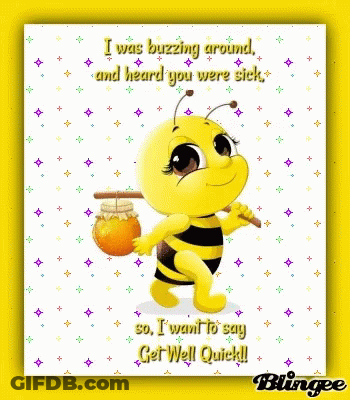Bee Holding Jar Of Honey Saying I Was Buzzing Around GIF