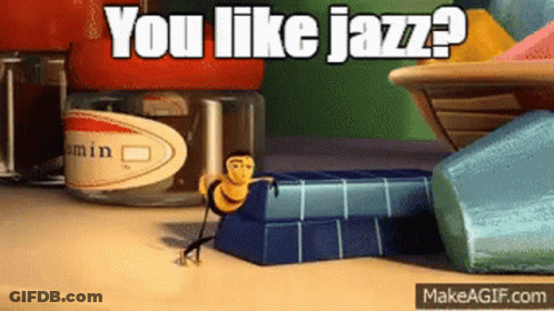Bee Movie Bee Sitting On Box Saying You Like Jazz GIF