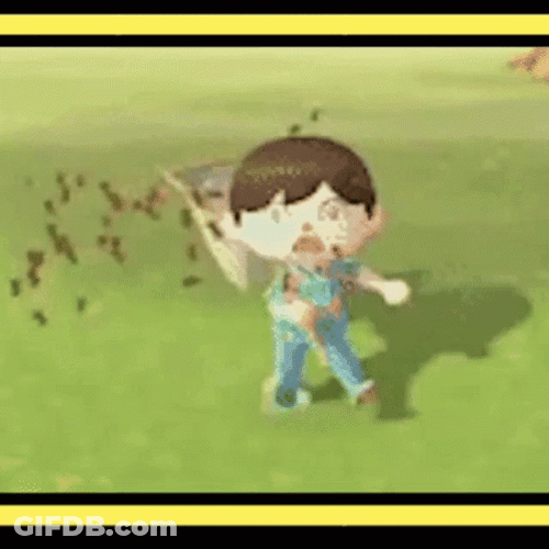 Bee Sting Kid Surrounded By Bee GIF
