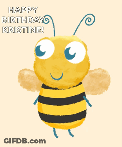 Bee With Eyes Closed Happy Birthday Kristine GIF