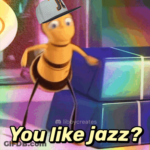 Bee With Hat Boxes Says You Like Jazz GIF