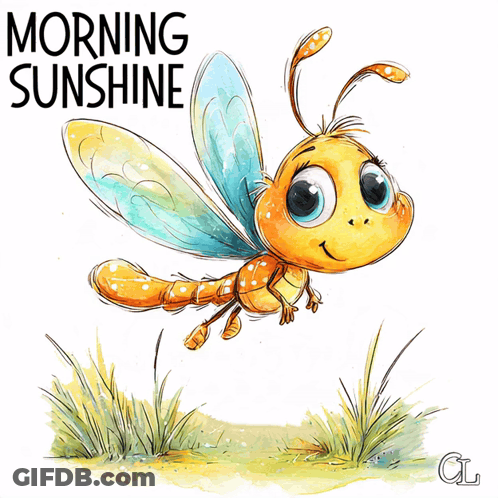Bee With Morning Sunshine GIF