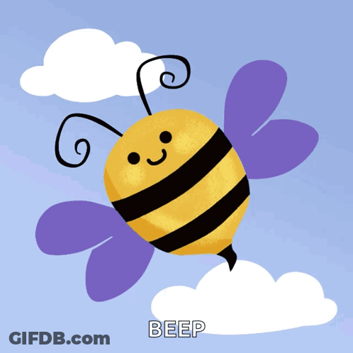 Bee With Purple Wings And Beep GIF
