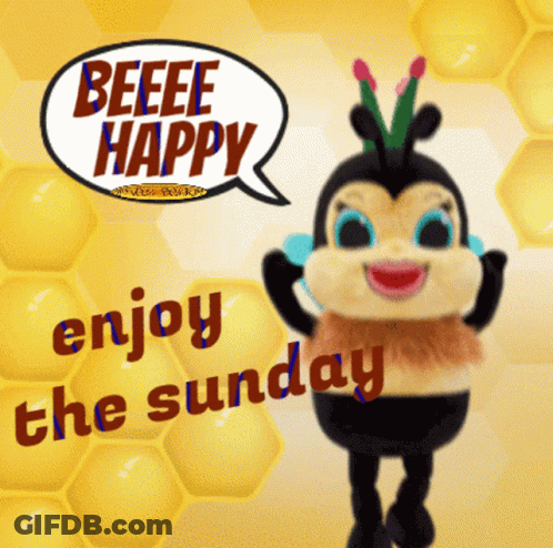 Bee With Speech Bubble Saying Beeee Happy GIF