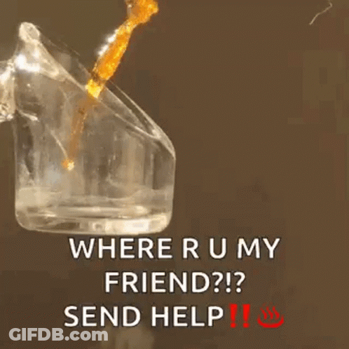 Beer Bottle Poured Into Glass Saying Where ' R U My Friend ? GIF