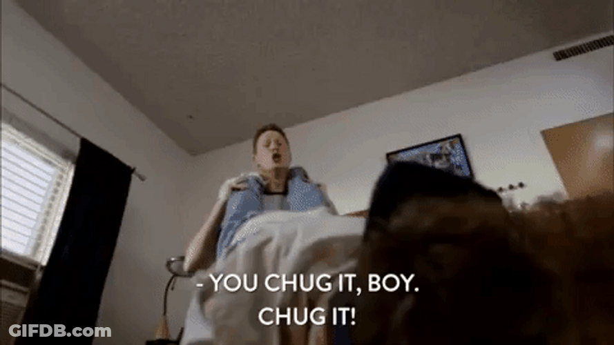 Beer Chug Challenge You Chug It Boy GIF