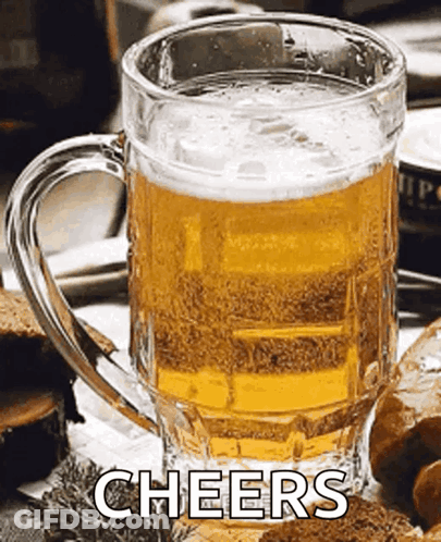 Beer Glass With Cheers GIF