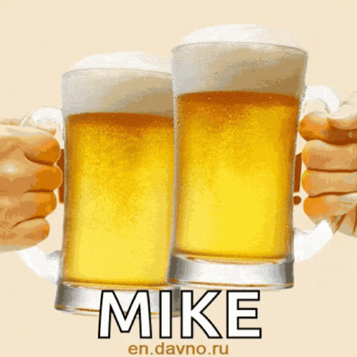 Beer Mugs Cheers Happy Birthday Mike Greeting GIF