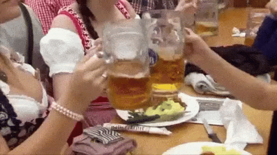 Beer Pints At Oktoberfest GIF