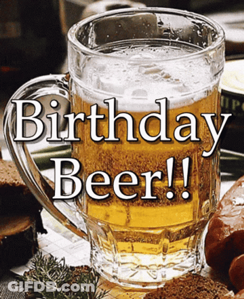 Beer Pitcher Mug Happy Birthday Drinks GIF