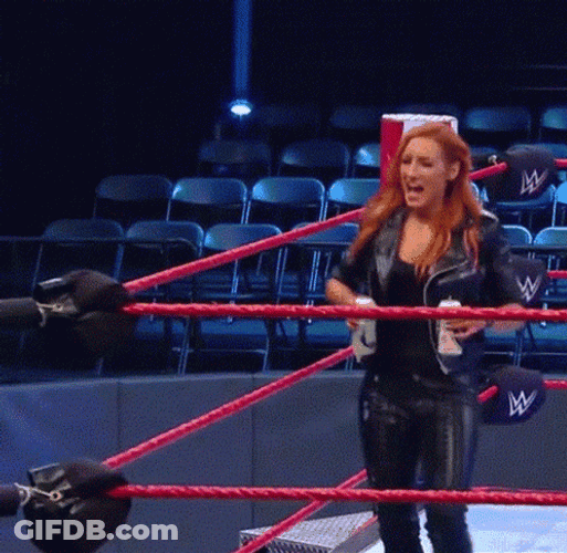 Beerfest Drunk Becky Lynch Inside Ring GIF