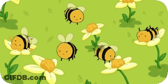 Bees Flying Around Flowers GIF
