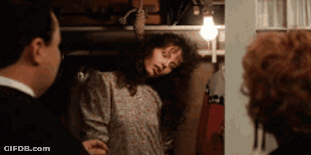 Beetlejuice Film Barbara Maitland Scare Surprise GIF