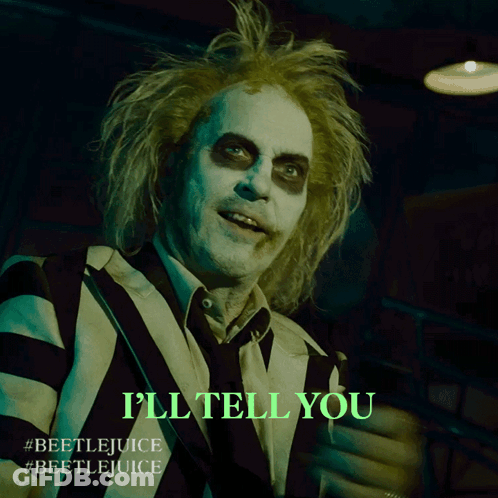 Beetlejuice Poster Man In Striped Suit And Tie GIF