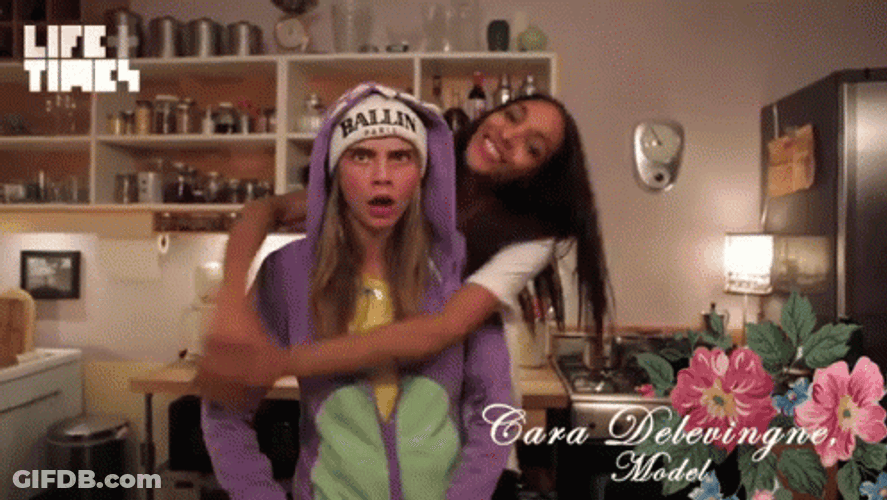 Befriends Jourdan Dunn And Cara Delevingne GIF