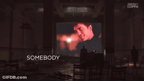 Beggers Out Of Here Poster Man On Screen GIF