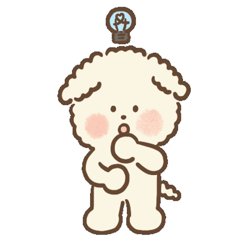 Beige Cartoon Dog Bright Idea GIF